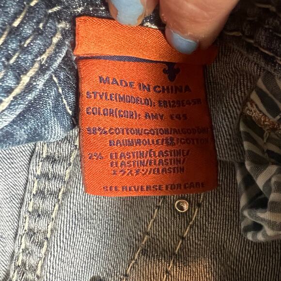 Mid Rise Rock Revival Jeans Amy Easy Boot Size 27 Style E8129E45R Sequin Studded - Picture 15 of 16